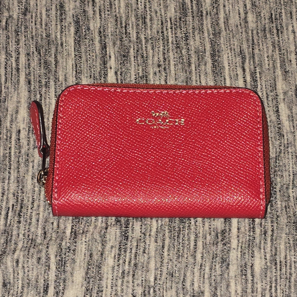 Coach Zip-around Card Case - Red